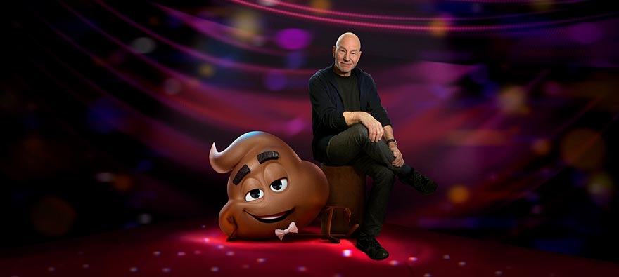 Still from the Emoji Movie (Patrick Stewart)