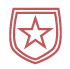 icon of red star inside crest
