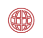 red icon of a globe with grid lines