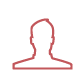 red outline of a man icon