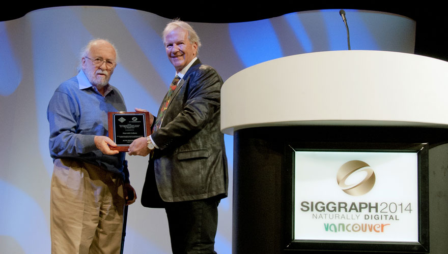 Harold Cohen receiving the 2014 Distinguished Artist Award