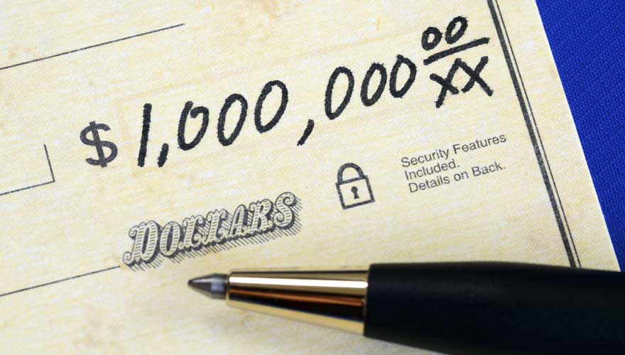 One million dollar check.
