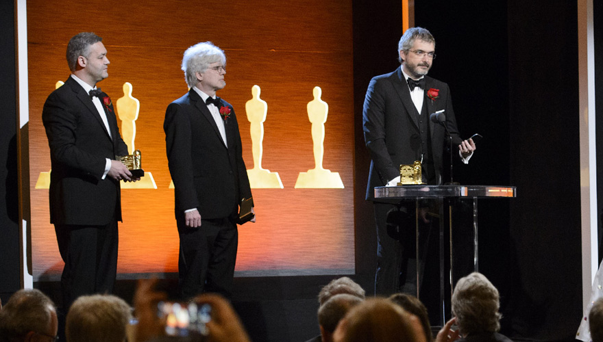 Iain Matthews, J.P. Lewis and Luca Fascione during the Academy of Motion Picture Arts and Sciences' Scientific and Technical Achievement Awards